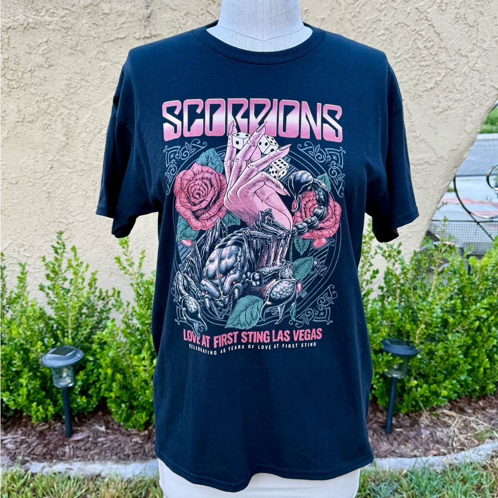 Scorpions 'Love at First Sting' Las Vegas Tour Tee - Black & Pink Graphic